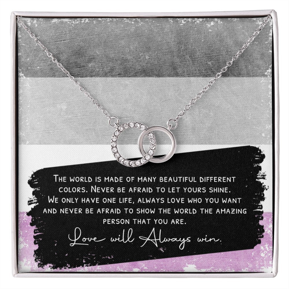 Gift For Asexual - Love Will Always Win - Perfect Pair Necklace - Celeste Jewel
