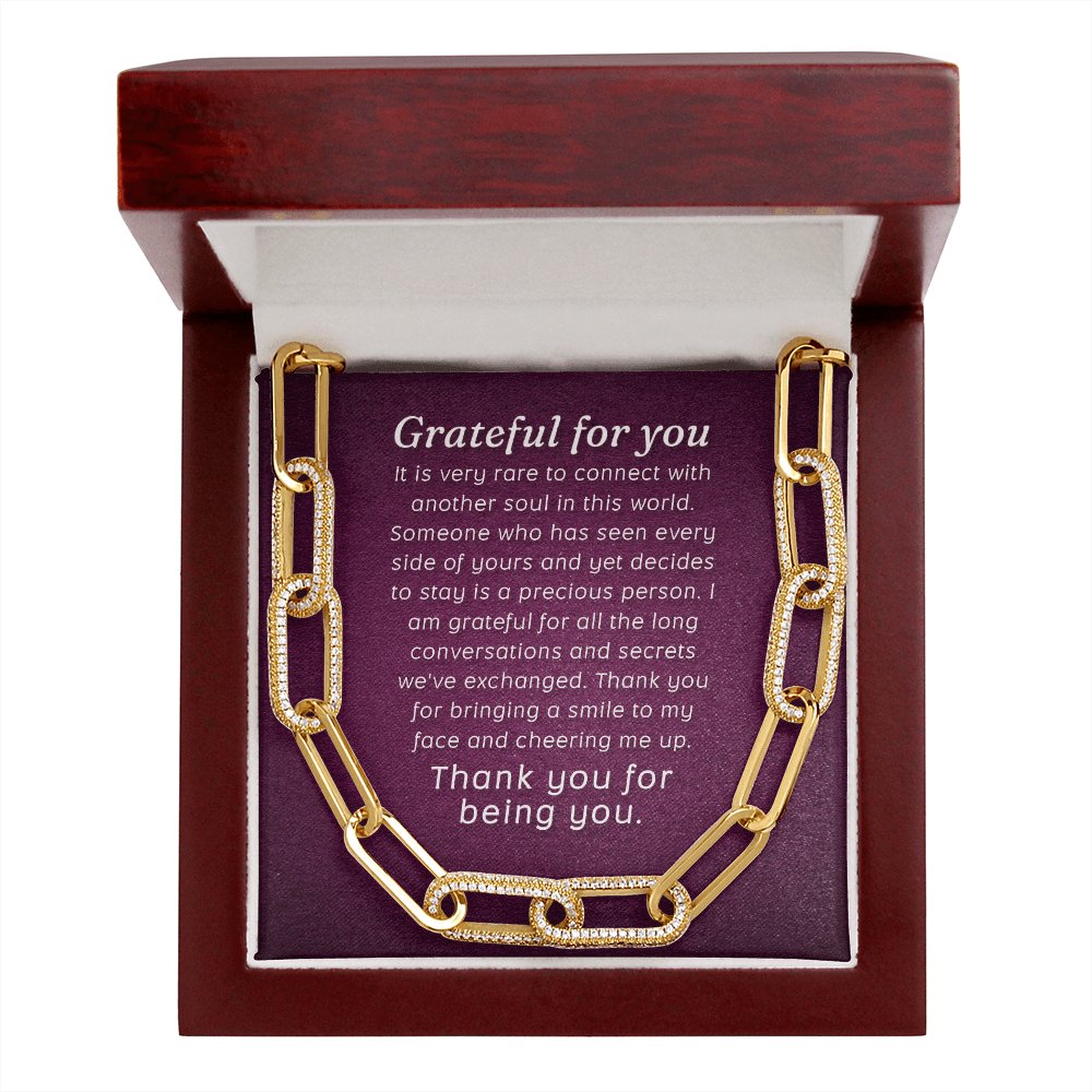 Gift For Best Friend - Grateful For You - Forever Linked Necklace - Celeste Jewel