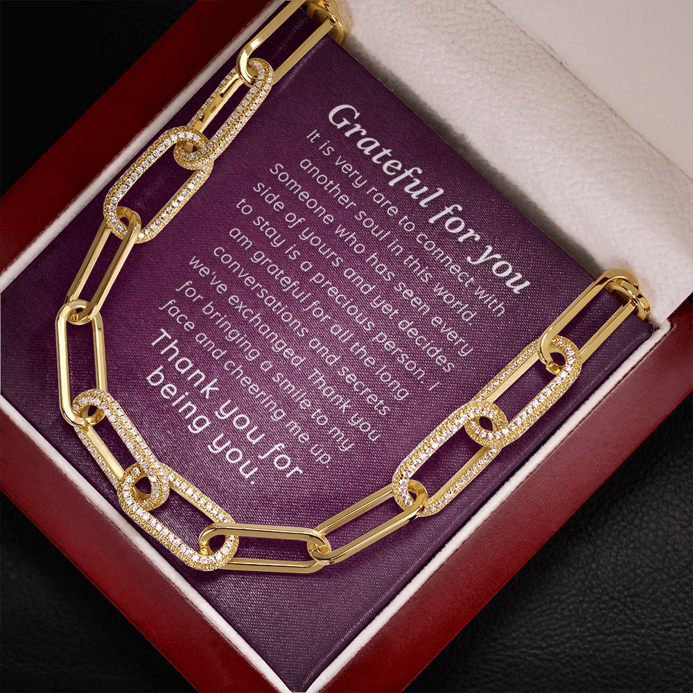 Gift For Best Friend - Grateful For You - Forever Linked Necklace - Celeste Jewel