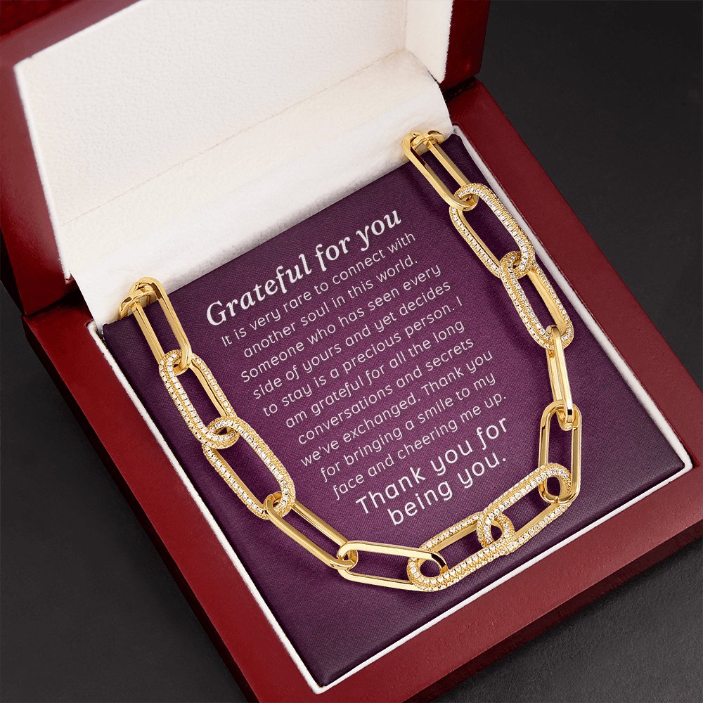 Gift For Best Friend - Grateful For You - Forever Linked Necklace - Celeste Jewel
