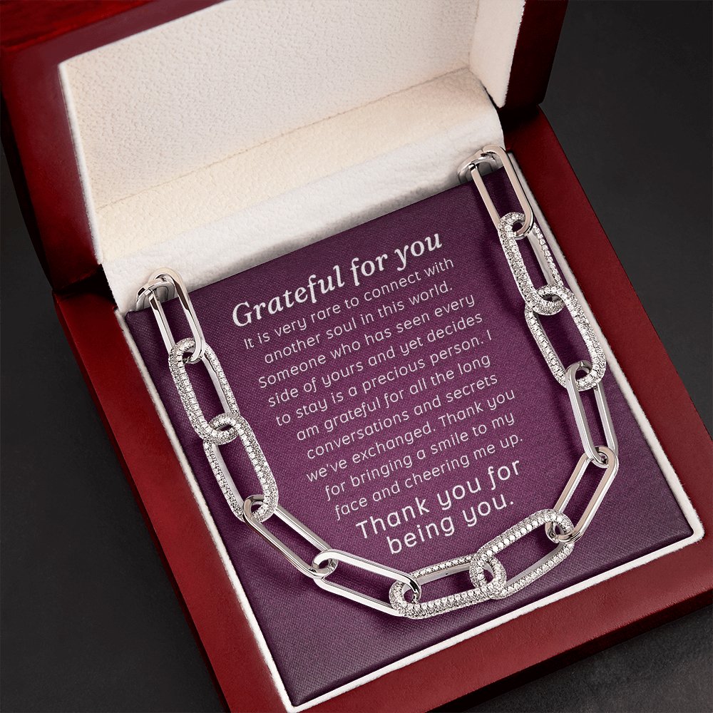 Gift For Best Friend - Grateful For You - Forever Linked Necklace - Celeste Jewel