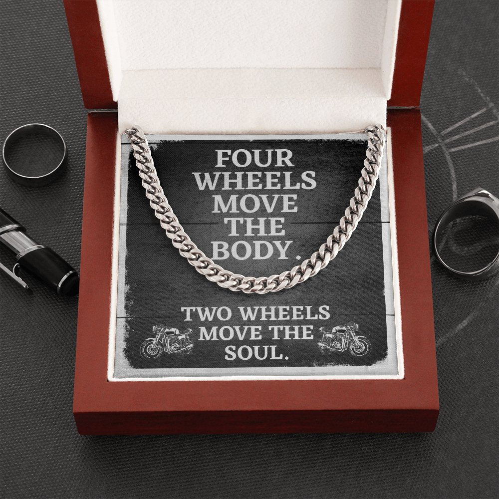 Gift For Biker - Move The Soul - Cuban Link Chain Necklace - Celeste Jewel