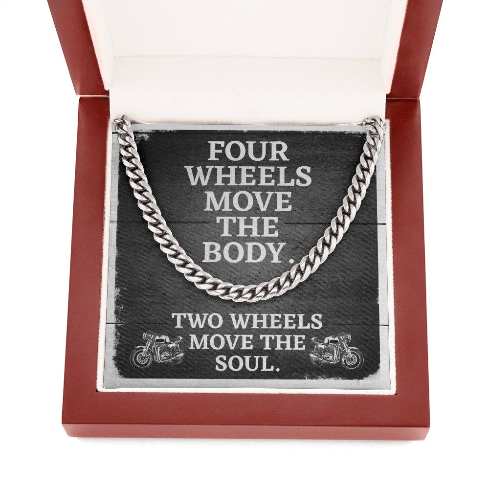 Gift For Biker - Move The Soul - Cuban Link Chain Necklace - Celeste Jewel