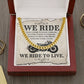 Gift For Biker - We Ride To Live - Cuban Link Chain Necklace - Celeste Jewel