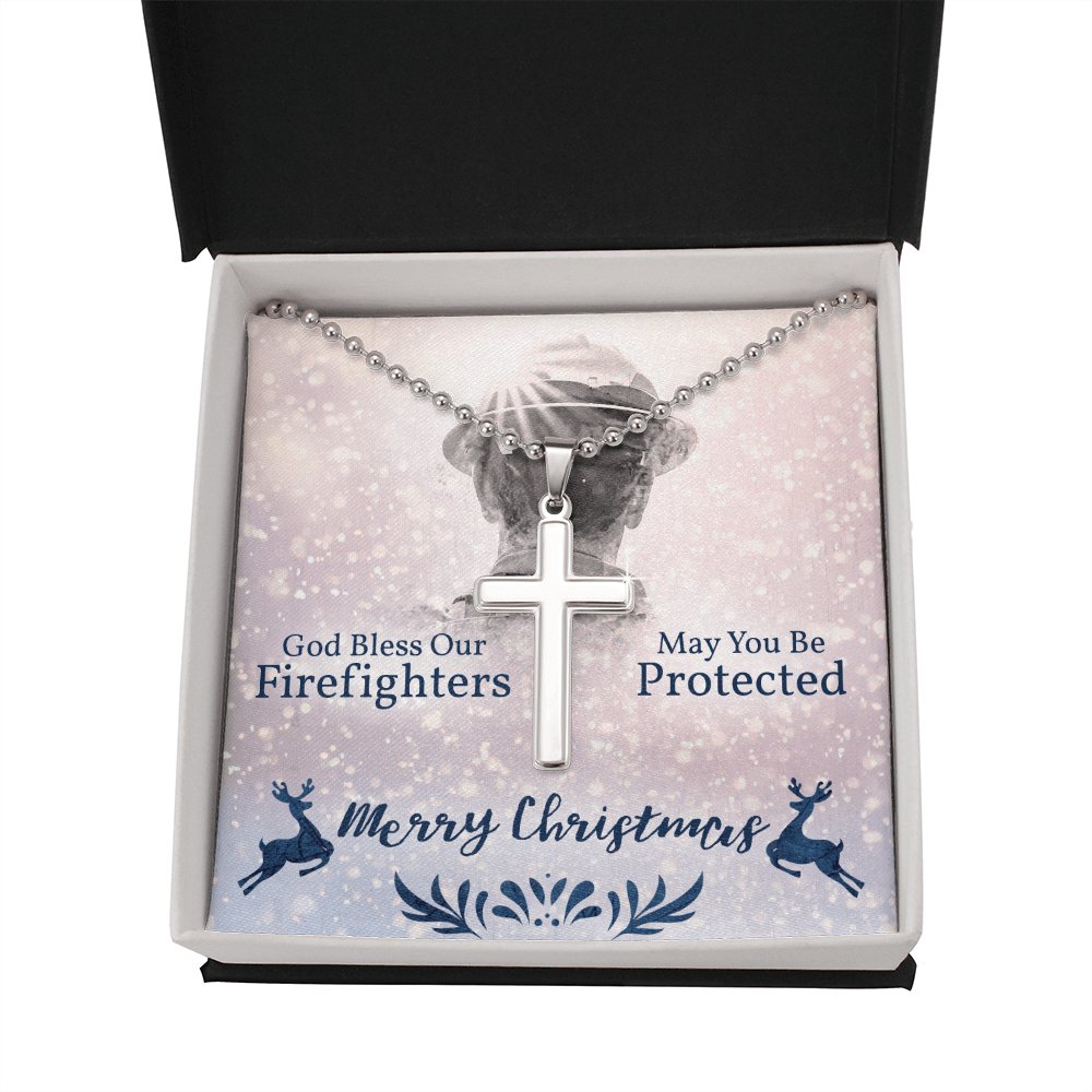 Gift For Firefighter - Merry Christmas - Cross Necklace - Celeste Jewel