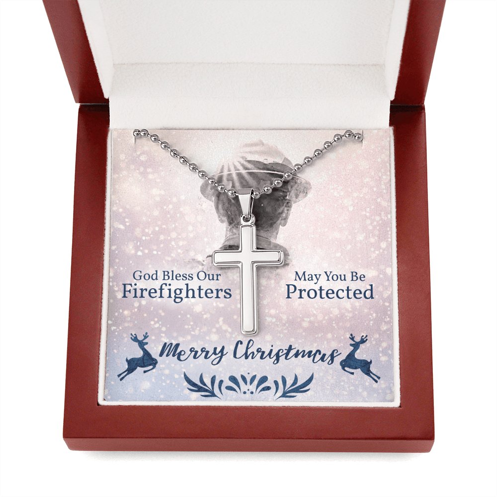 Gift For Firefighter - Merry Christmas - Cross Necklace - Celeste Jewel