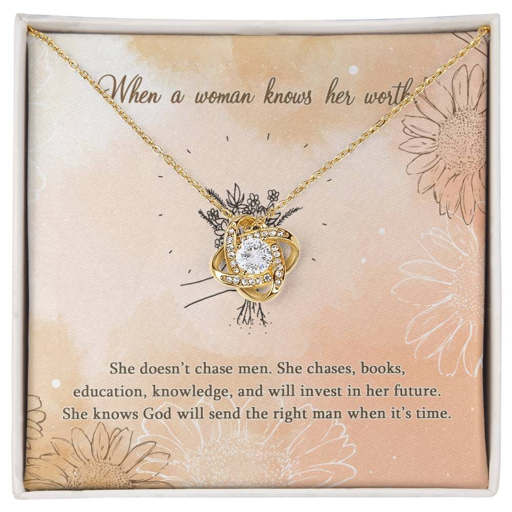 Gift For Single Friend - Knows Her Worth - Love Knot Necklace - Celeste Jewel