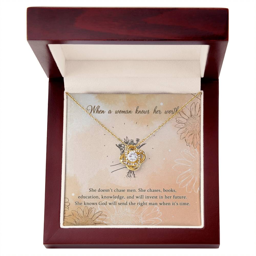 Gift For Single Friend - Knows Her Worth - Love Knot Necklace - Celeste Jewel