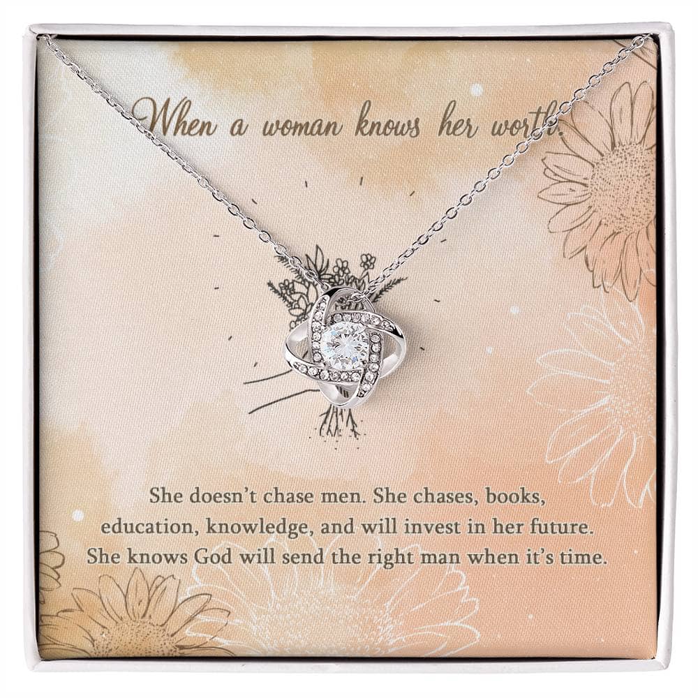 Gift For Single Friend - Knows Her Worth - Love Knot Necklace - Celeste Jewel