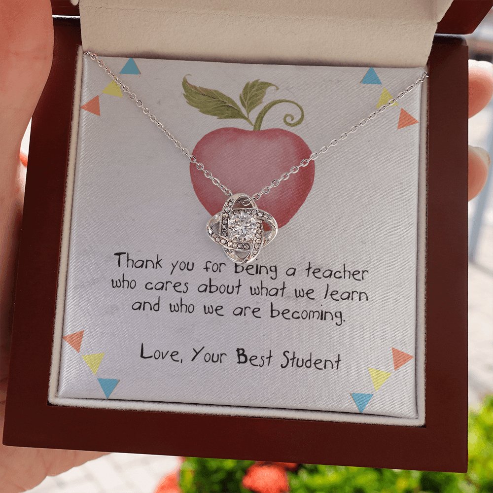 Gift For Teacher - For Being A Teacher - Love Knot Necklace - Celeste Jewel