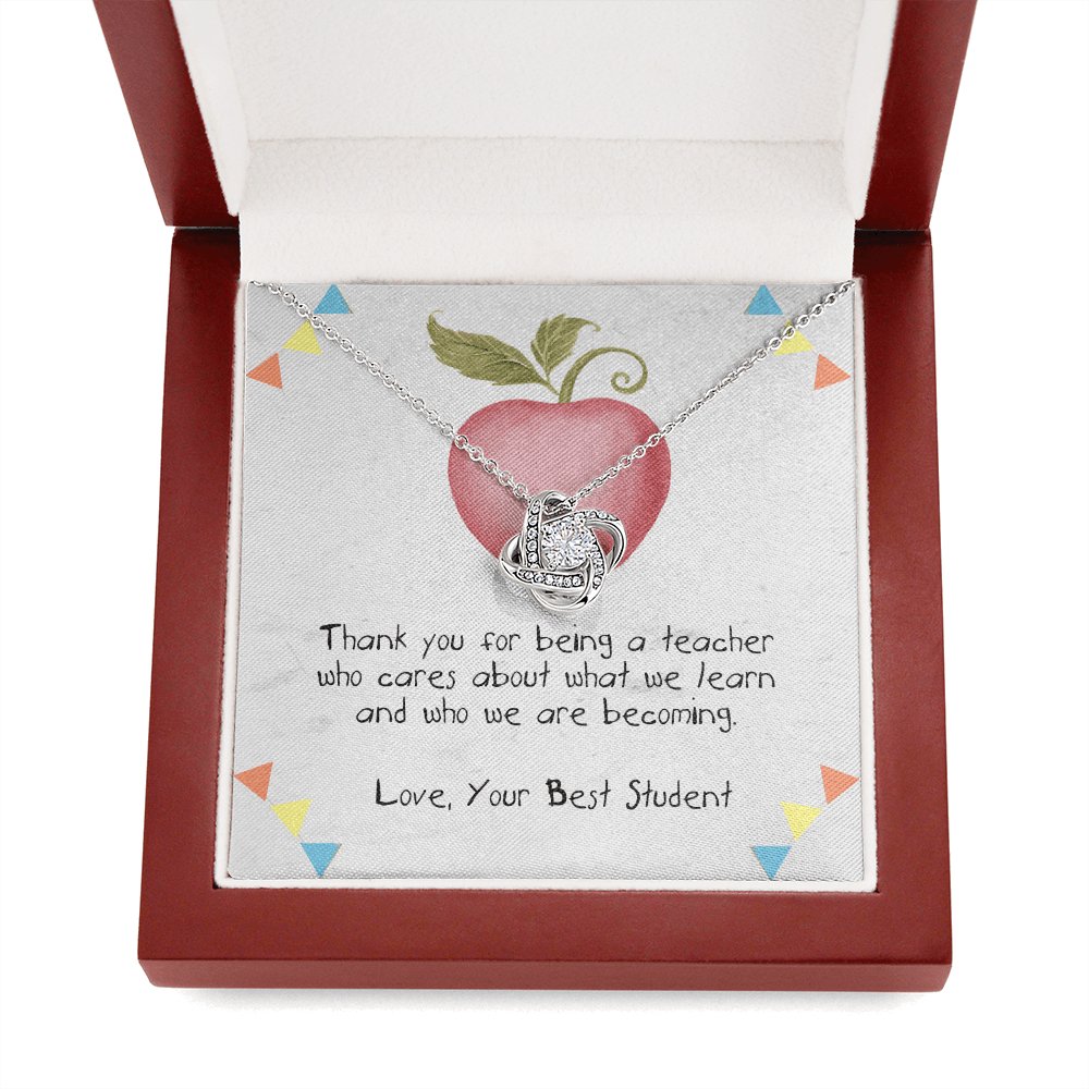 Gift For Teacher - For Being A Teacher - Love Knot Necklace - Celeste Jewel