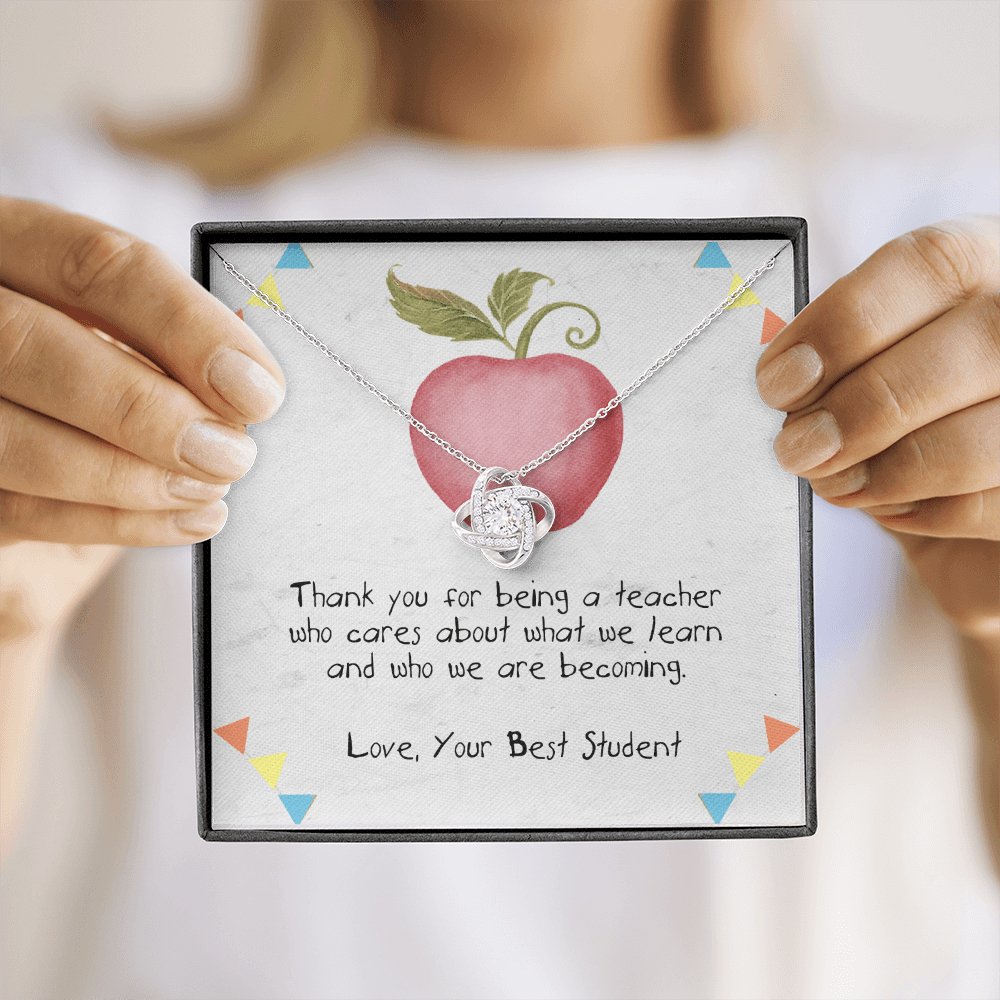 Gift For Teacher - For Being A Teacher - Love Knot Necklace - Celeste Jewel