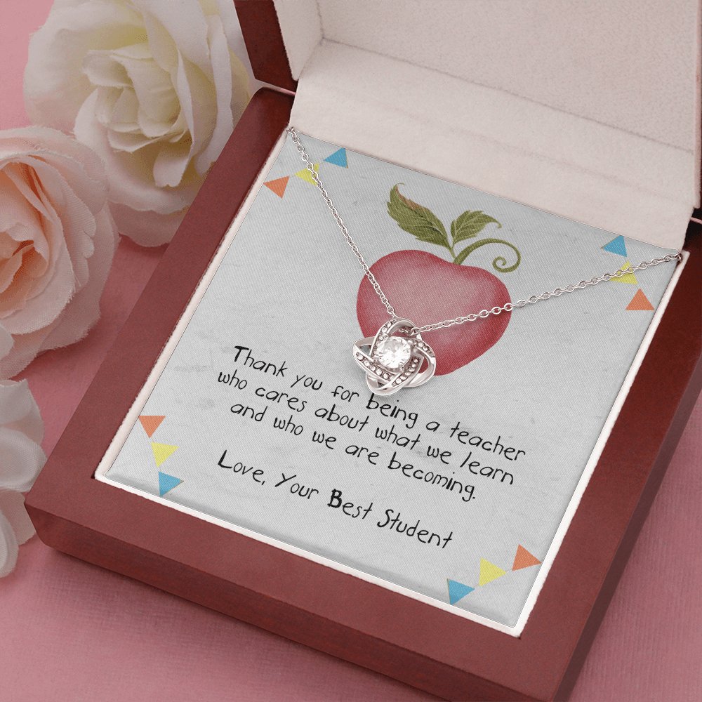 Gift For Teacher - For Being A Teacher - Love Knot Necklace - Celeste Jewel