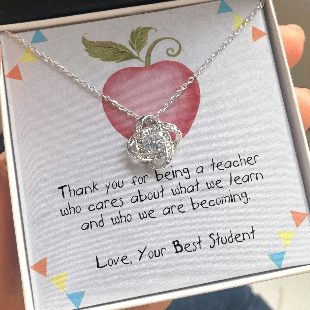 Gift For Teacher - For Being A Teacher - Love Knot Necklace - Celeste Jewel