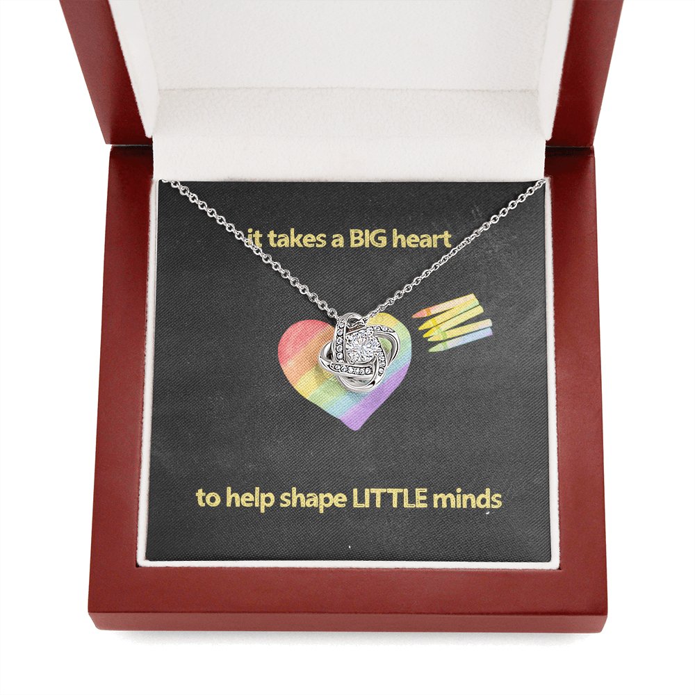 Gift For Teacher - Shape Little Minds - Love Knot Necklace - Celeste Jewel