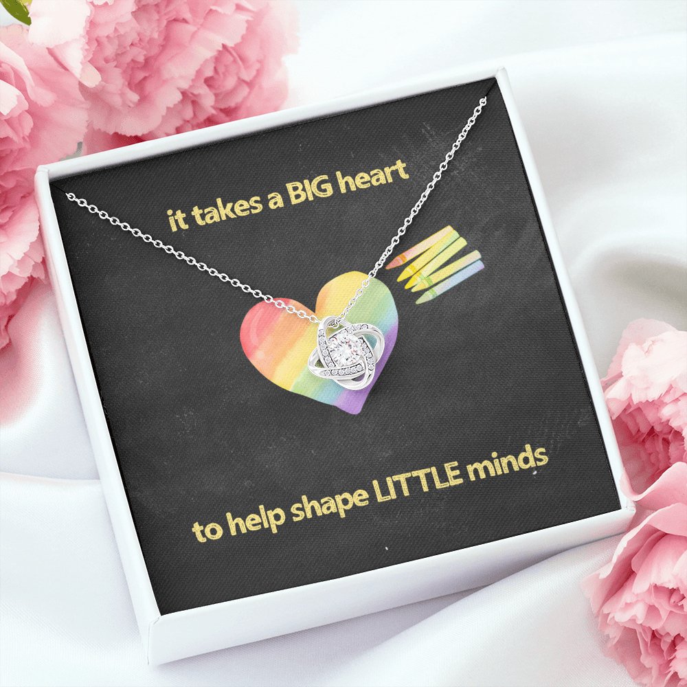 Gift For Teacher - Shape Little Minds - Love Knot Necklace - Celeste Jewel