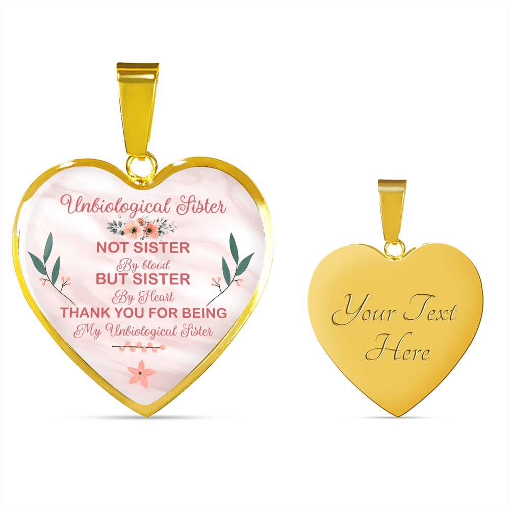 Gift For Unbiological Sister - Luxury Graphic Heart Necklace - Celeste Jewel