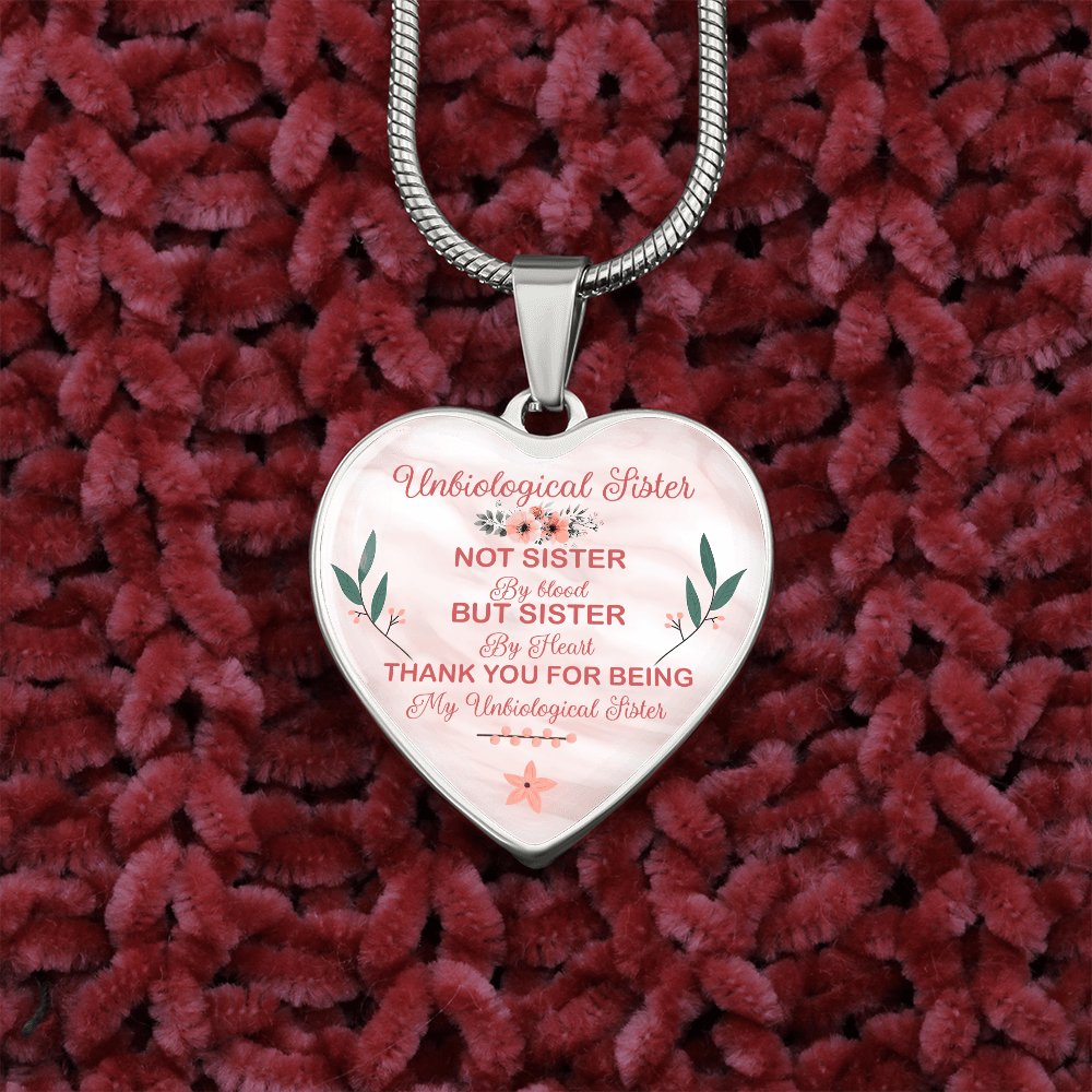 Gift For Unbiological Sister - Luxury Graphic Heart Necklace - Celeste Jewel