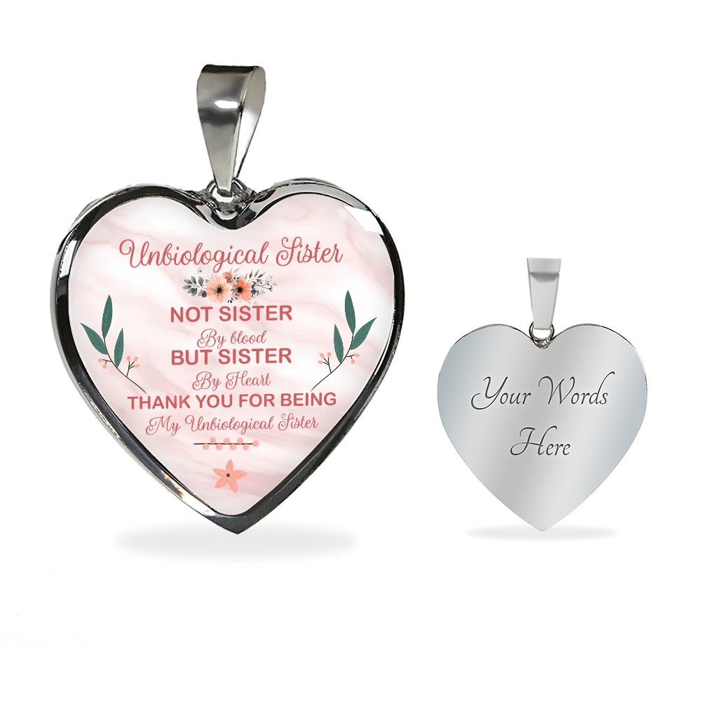 Gift For Unbiological Sister - Luxury Graphic Heart Necklace - Celeste Jewel