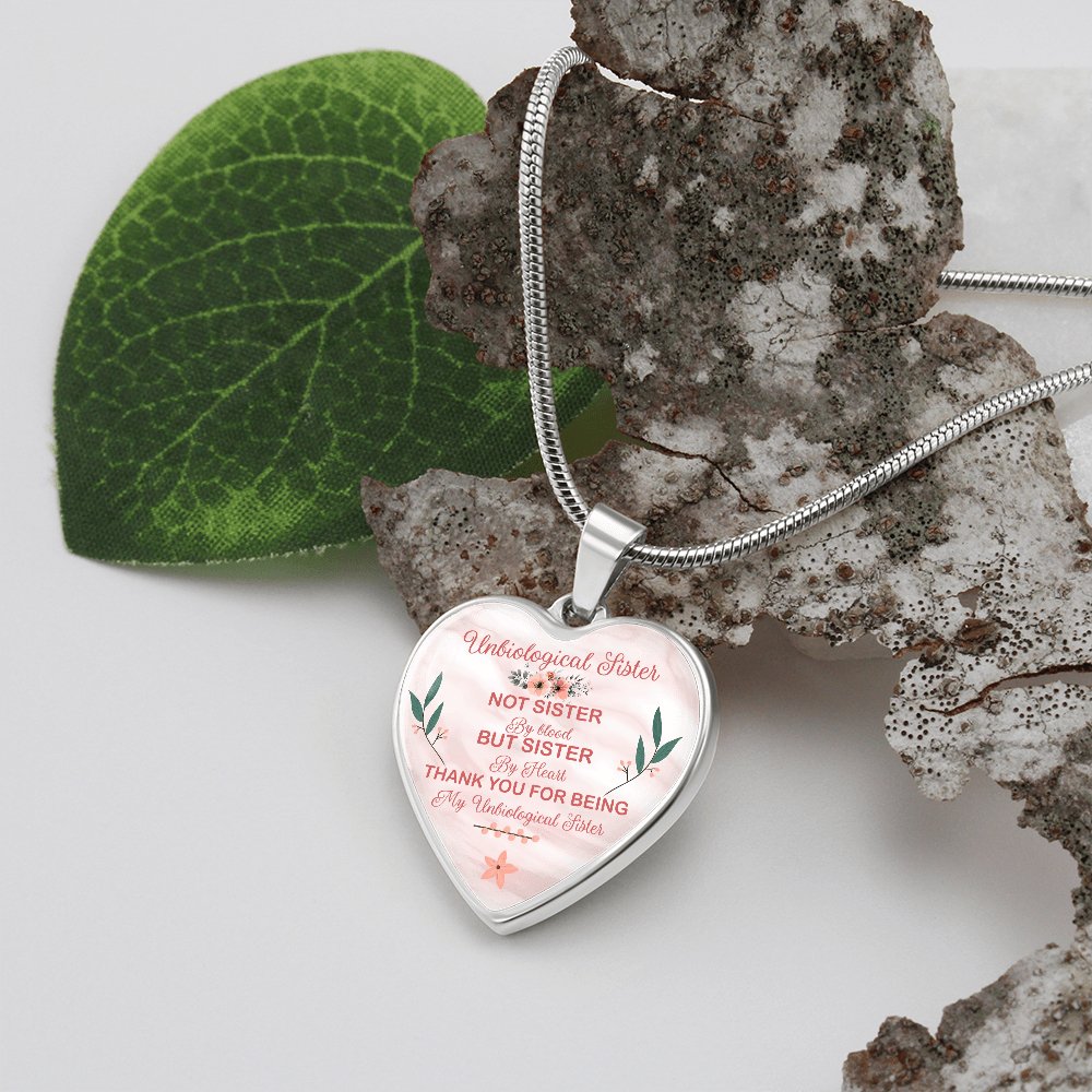 Gift For Unbiological Sister - Luxury Graphic Heart Necklace - Celeste Jewel