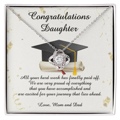 Graduation Gift For Daughter - Hard Work Paid Off - Love Knot Necklace - Celeste Jewel