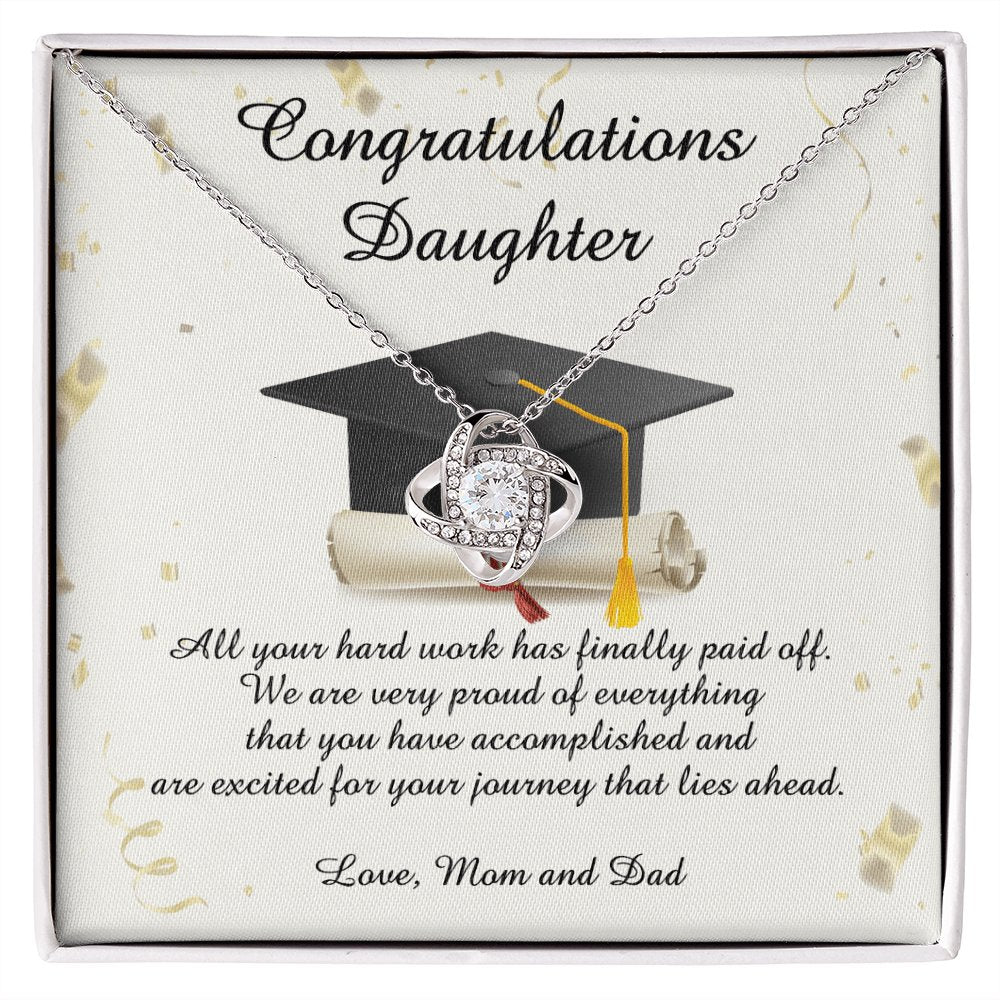 Graduation Gift For Daughter - Hard Work Paid Off - Love Knot Necklace - Celeste Jewel