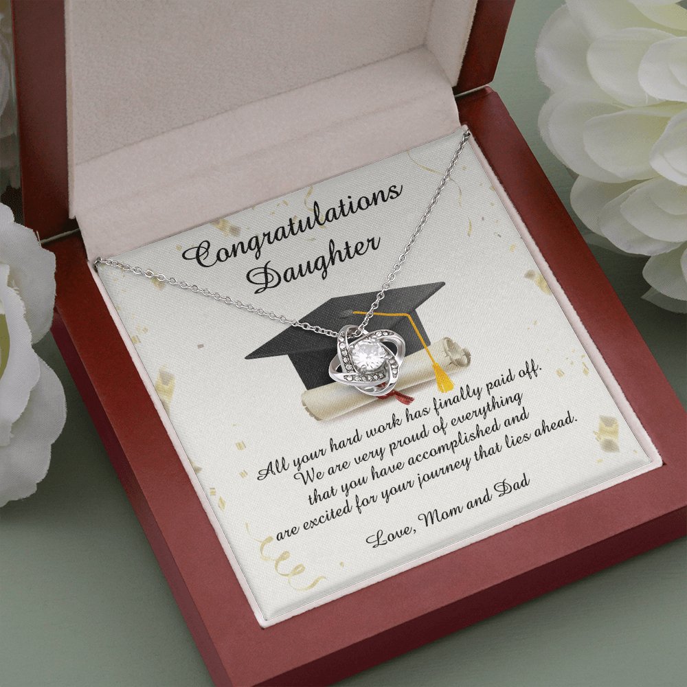 Graduation Gift For Daughter - Hard Work Paid Off - Love Knot Necklace - Celeste Jewel
