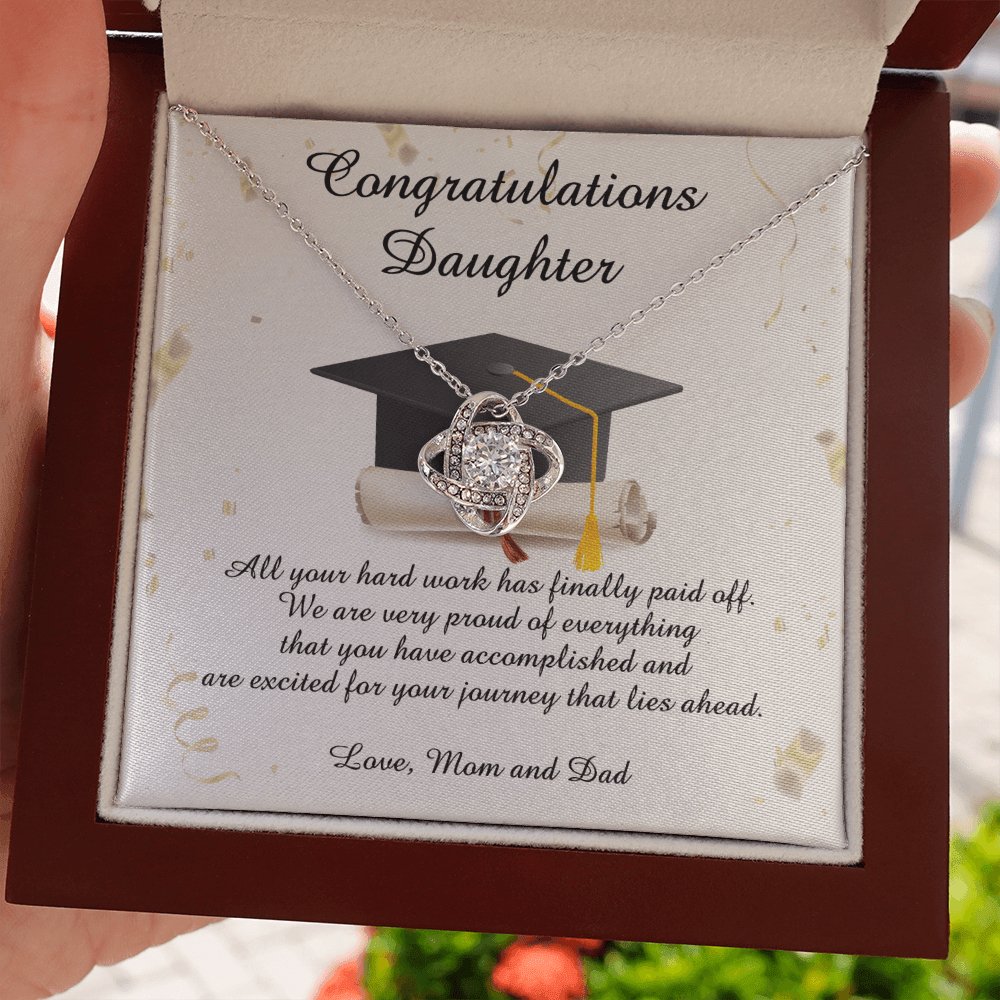 Graduation Gift For Daughter - Hard Work Paid Off - Love Knot Necklace - Celeste Jewel