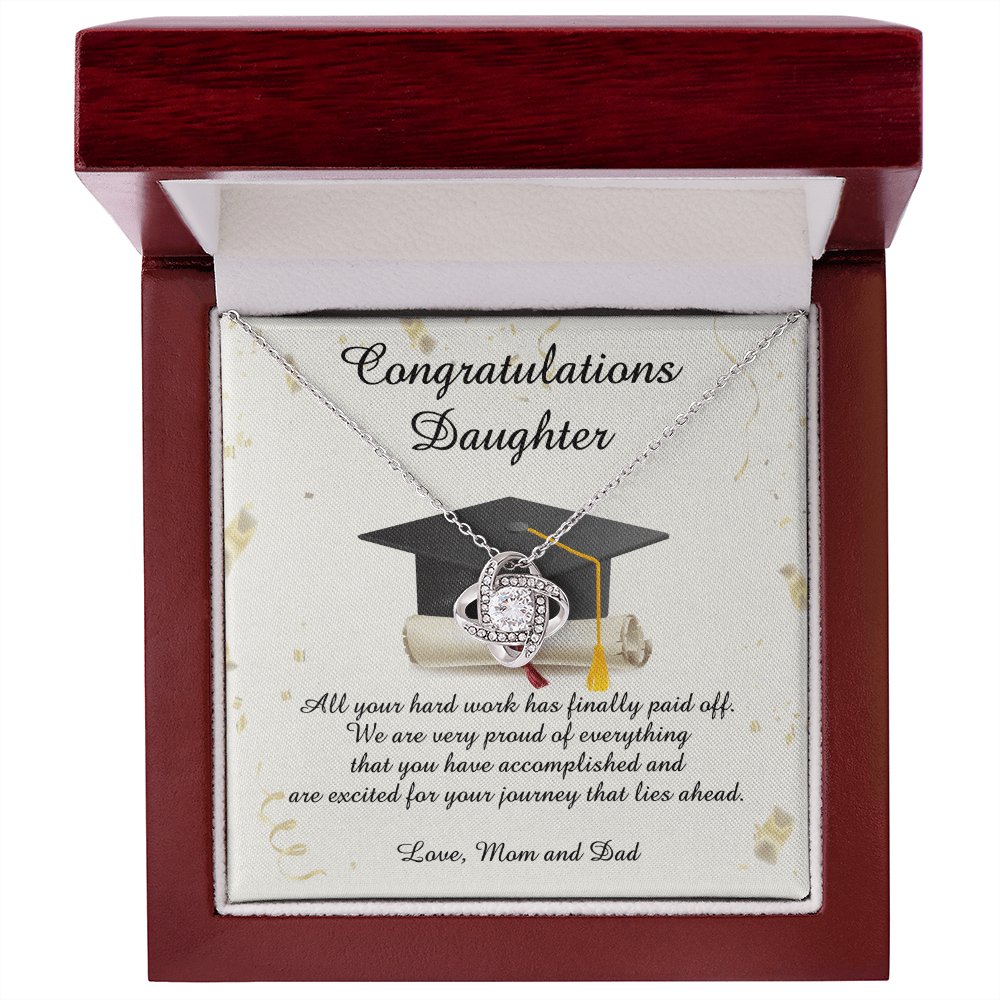 Graduation Gift For Daughter - Hard Work Paid Off - Love Knot Necklace - Celeste Jewel