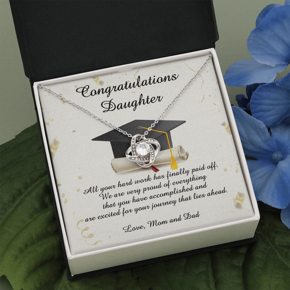 Graduation Gift For Daughter - Hard Work Paid Off - Love Knot Necklace - Celeste Jewel