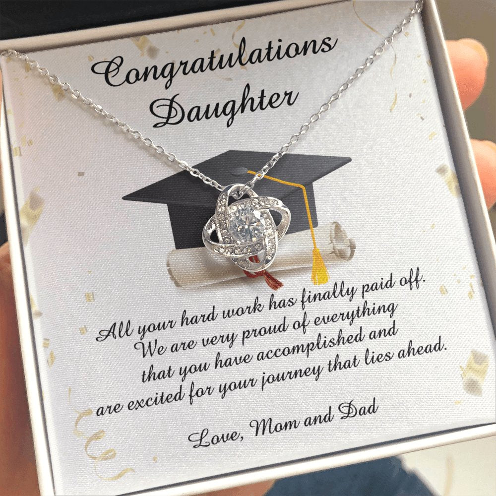 Graduation Gift For Daughter - Hard Work Paid Off - Love Knot Necklace - Celeste Jewel