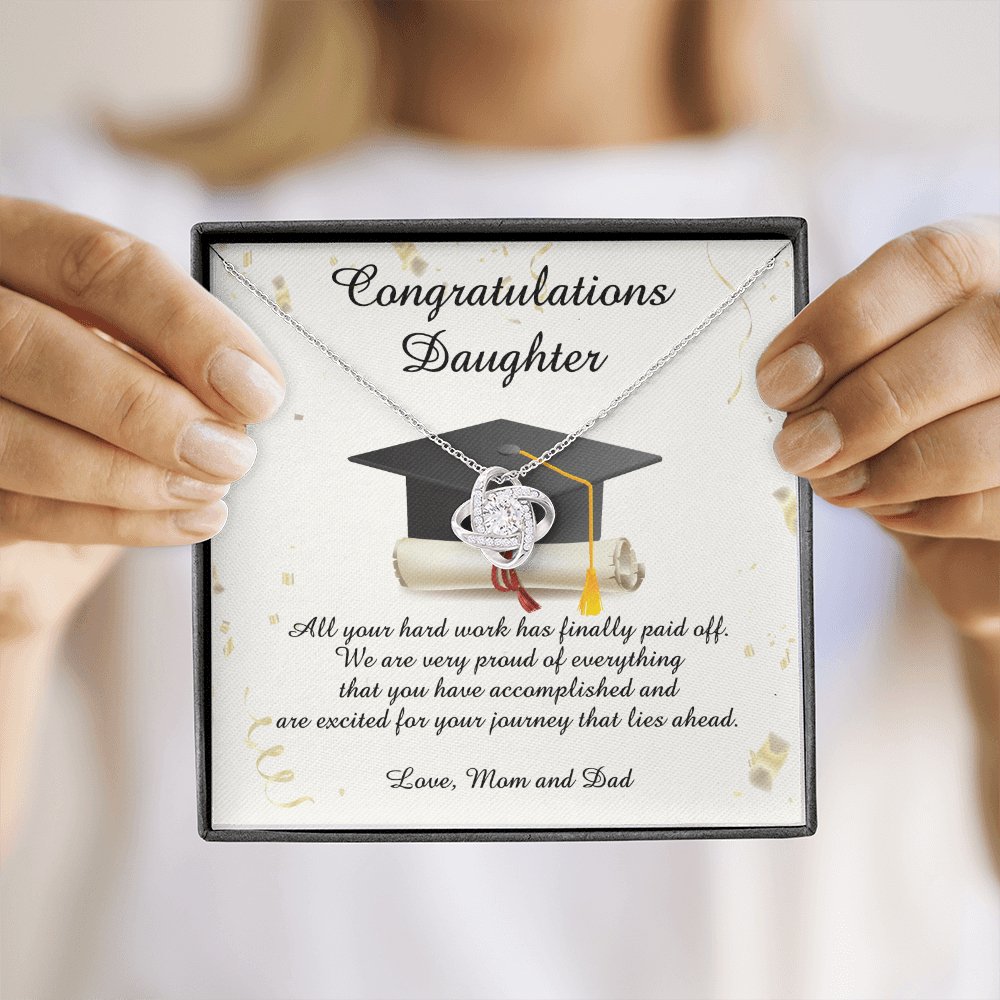 Graduation Gift For Daughter - Hard Work Paid Off - Love Knot Necklace - Celeste Jewel