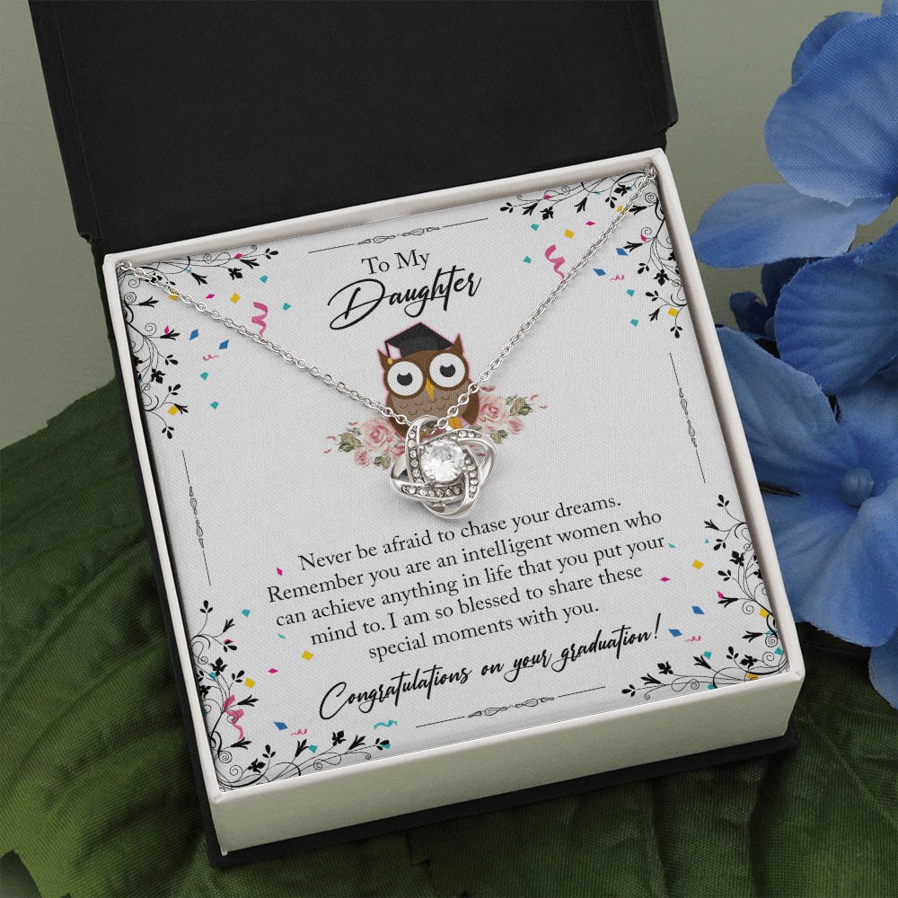 Graduation Gift For Daughter - Never Be Afraid - Love Knot Necklace - Celeste Jewel
