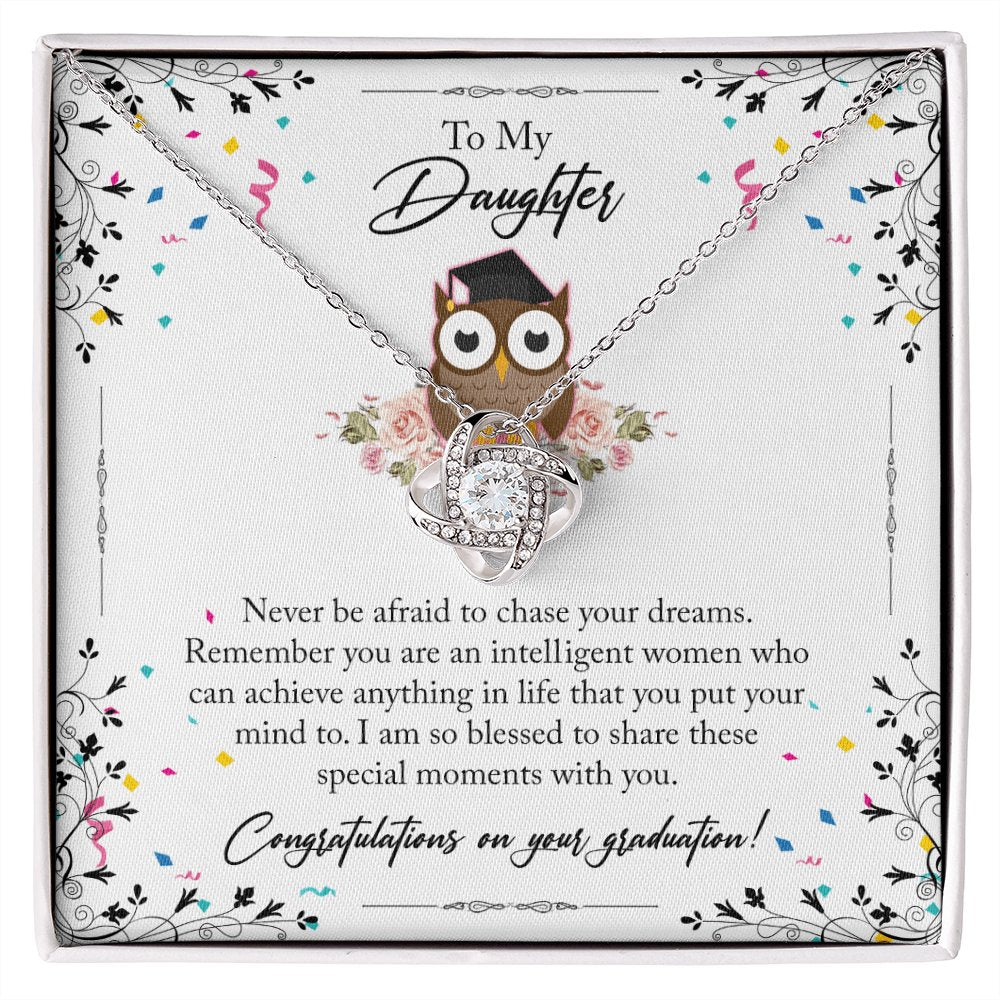 Graduation Gift For Daughter - Never Be Afraid - Love Knot Necklace - Celeste Jewel