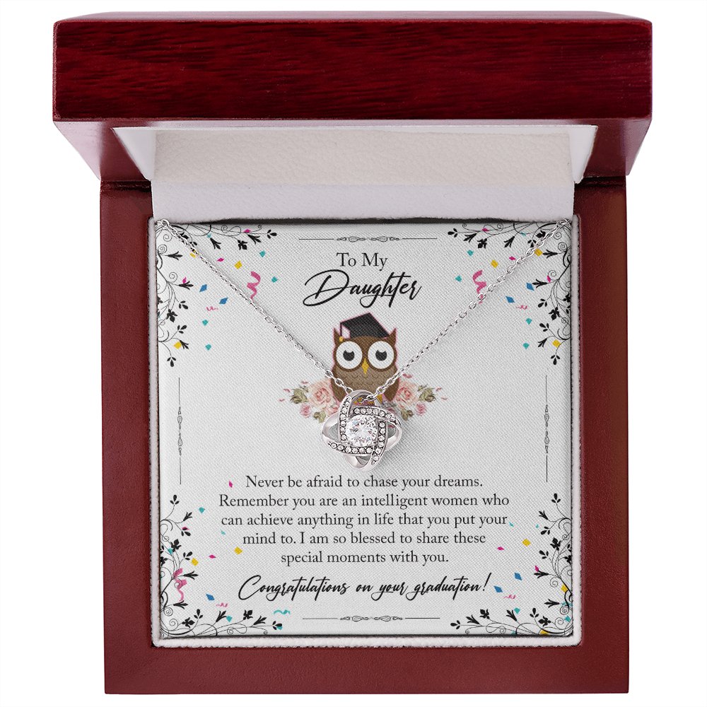 Graduation Gift For Daughter - Never Be Afraid - Love Knot Necklace - Celeste Jewel