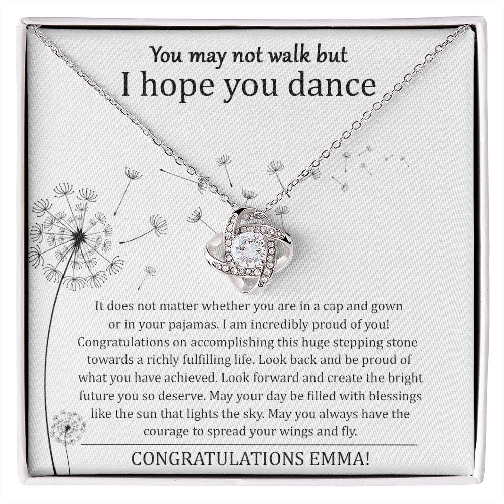 Graduation Gift For Her - I Hope You Dance - Love Knot Necklace - Celeste Jewel