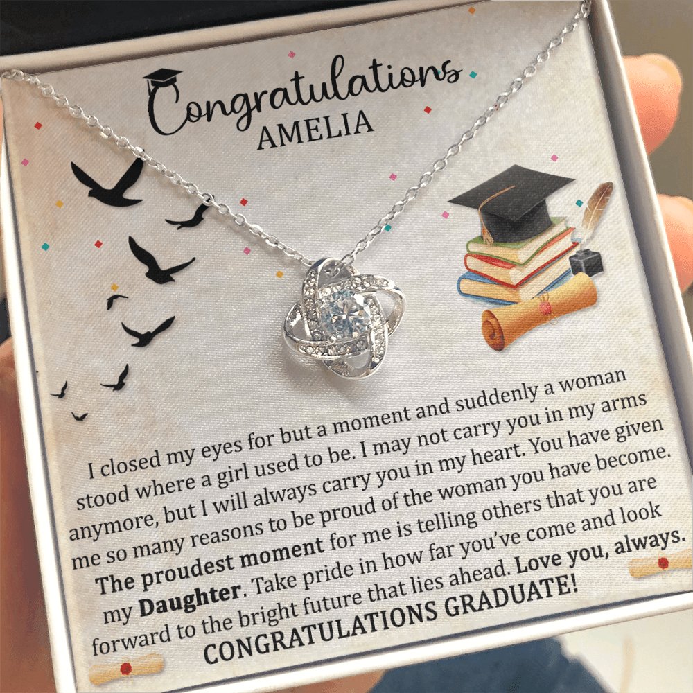 Graduation Gift For Her - Proudest Moment - Love Knot Necklace - Celeste Jewel