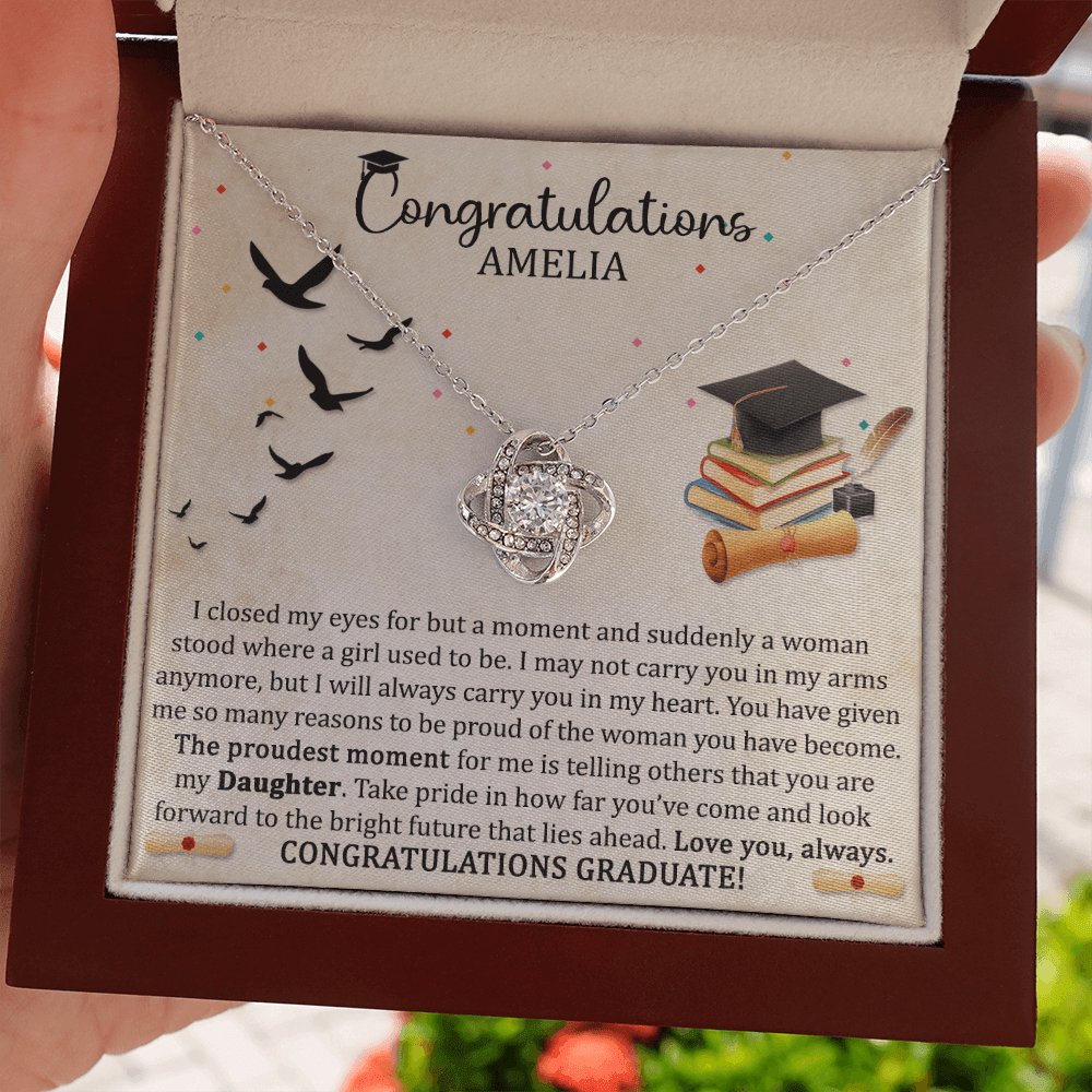Graduation Gift For Her - Proudest Moment - Love Knot Necklace - Celeste Jewel