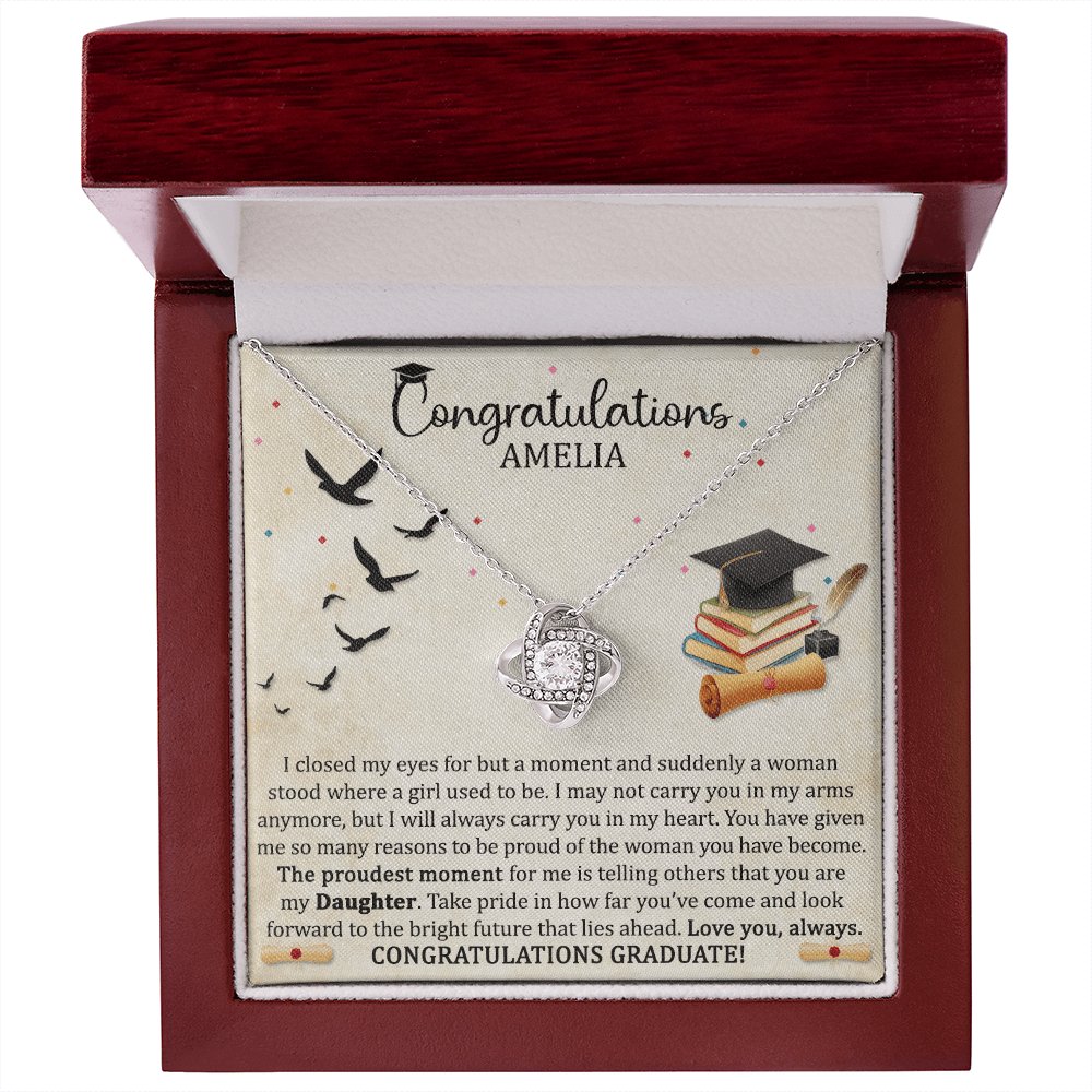 Graduation Gift For Her - Proudest Moment - Love Knot Necklace - Celeste Jewel