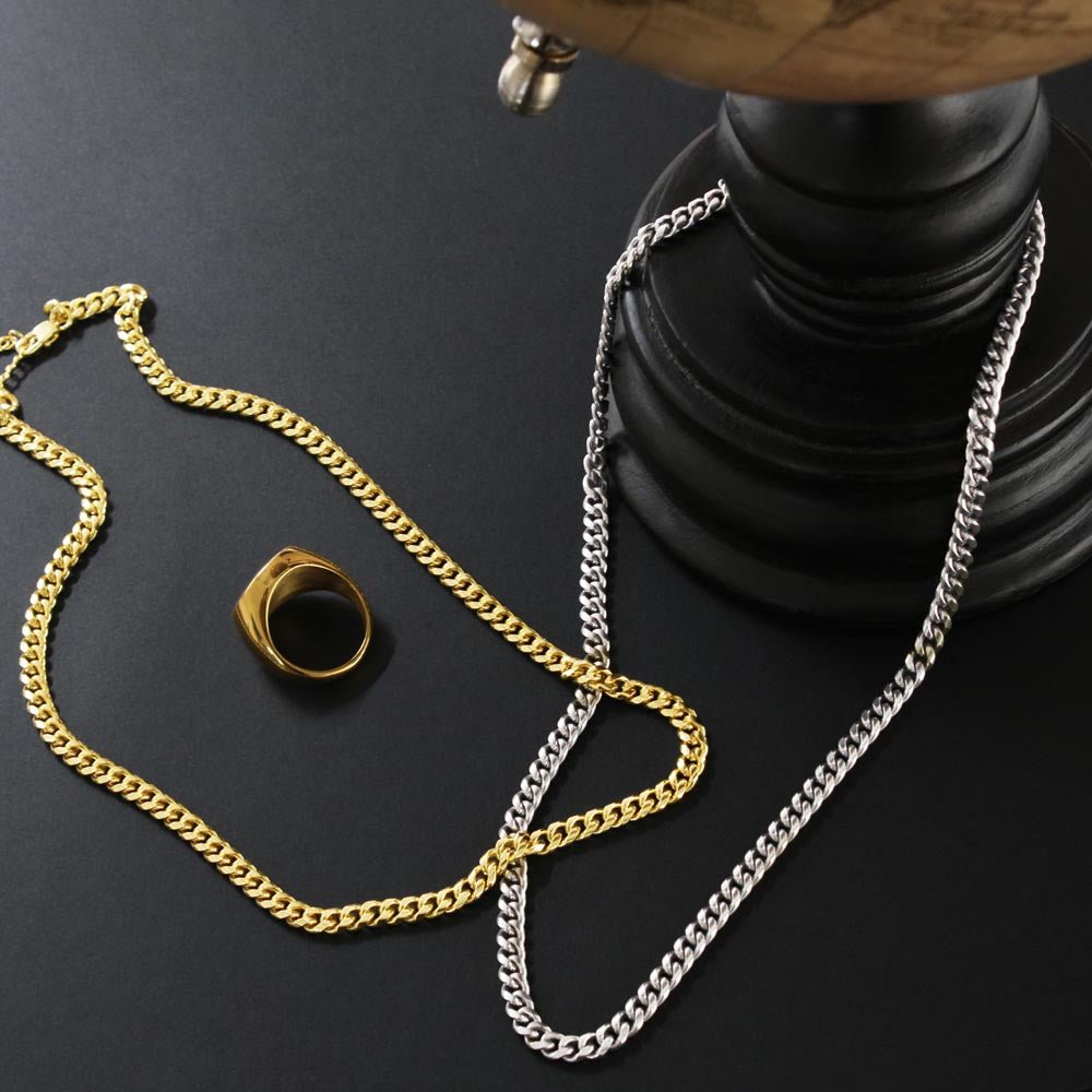 Graduation Gift For Him - Enjoy The Journey - Cuban Link Chain Necklace - Celeste Jewel