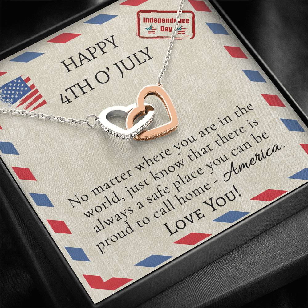 Happy 4th O' July - Interlocking Hearts Necklace - Celeste Jewel