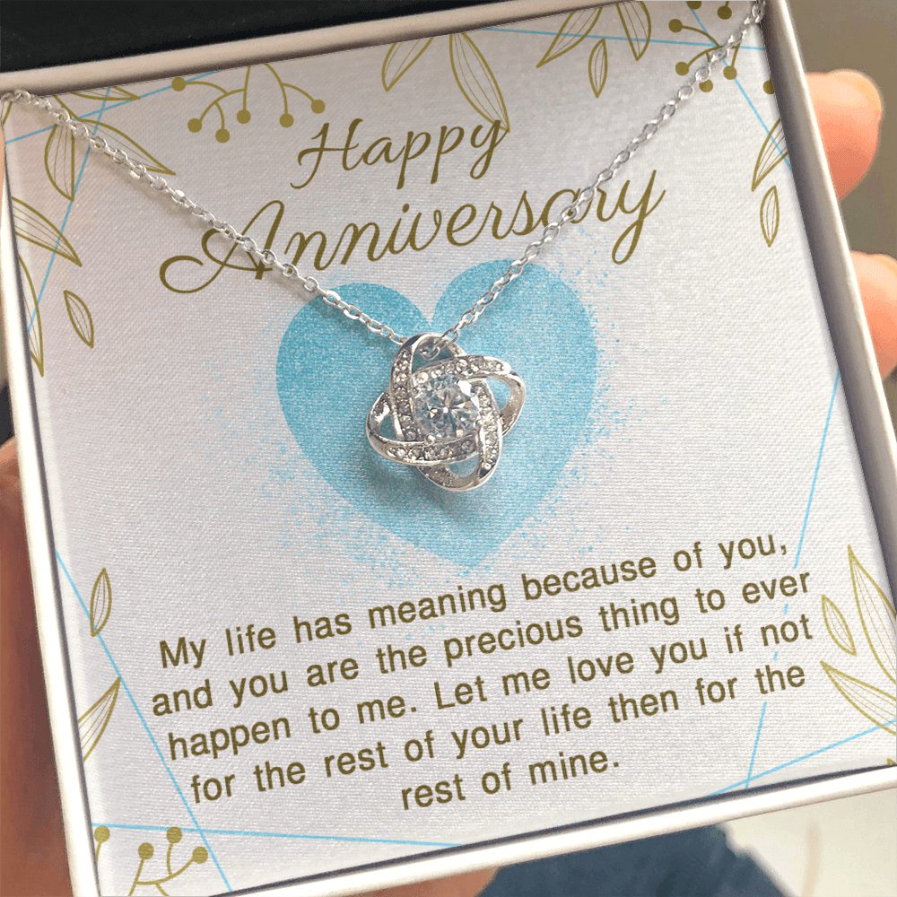 Happy Anniversary Gift - Life Has Meaning - Love Knot Necklace - Celeste Jewel