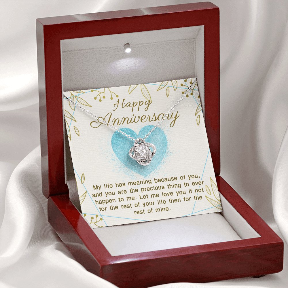 Happy Anniversary Gift - Life Has Meaning - Love Knot Necklace - Celeste Jewel