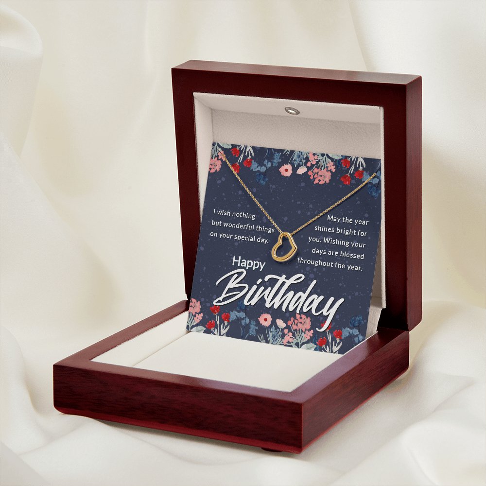 Happy Birthday Gift For Friend - Dainty Heart Necklace - Celeste Jewel