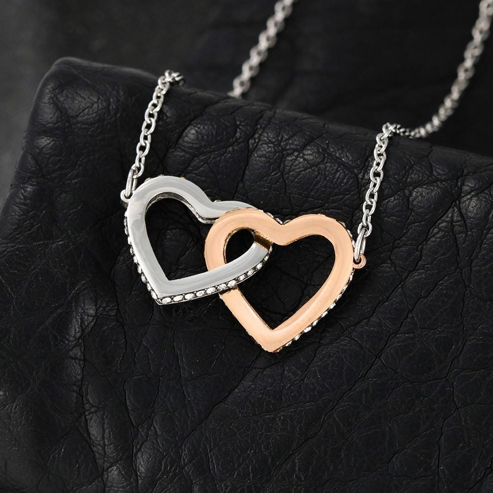 Happy Birthday - Glitters & Champagne - Interlocking Hearts Necklace - Celeste Jewel