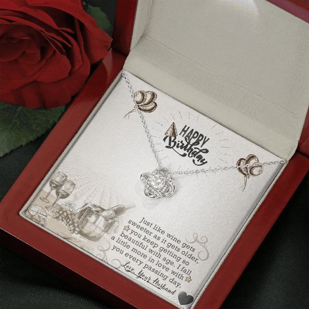 Happy Birthday - Just Like Wine - Love Knot Necklace - Celeste Jewel