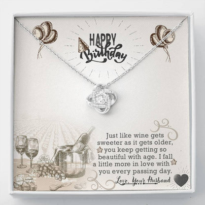 Happy Birthday - Just Like Wine - Love Knot Necklace - Celeste Jewel