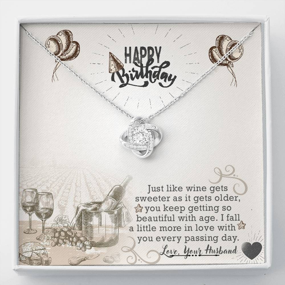 Happy Birthday - Just Like Wine - Love Knot Necklace - Celeste Jewel