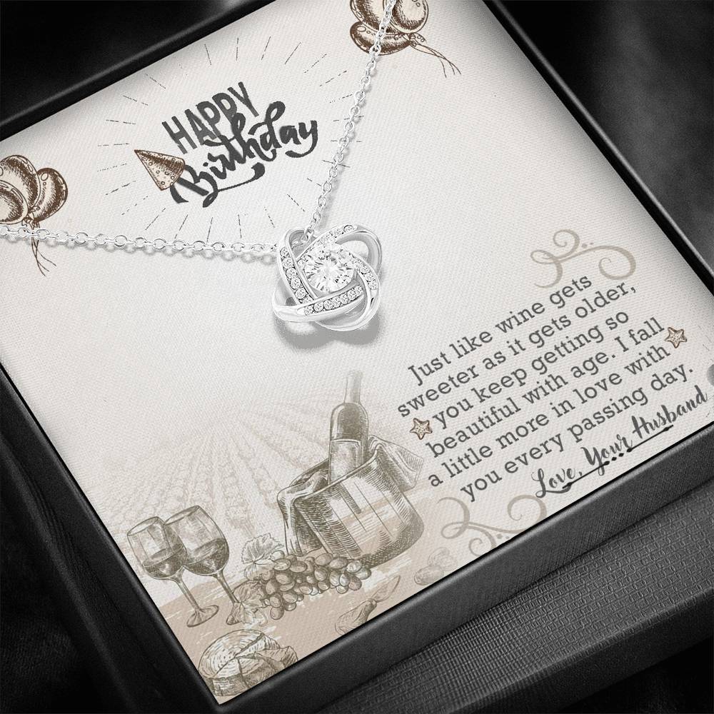 Happy Birthday - Just Like Wine - Love Knot Necklace - Celeste Jewel