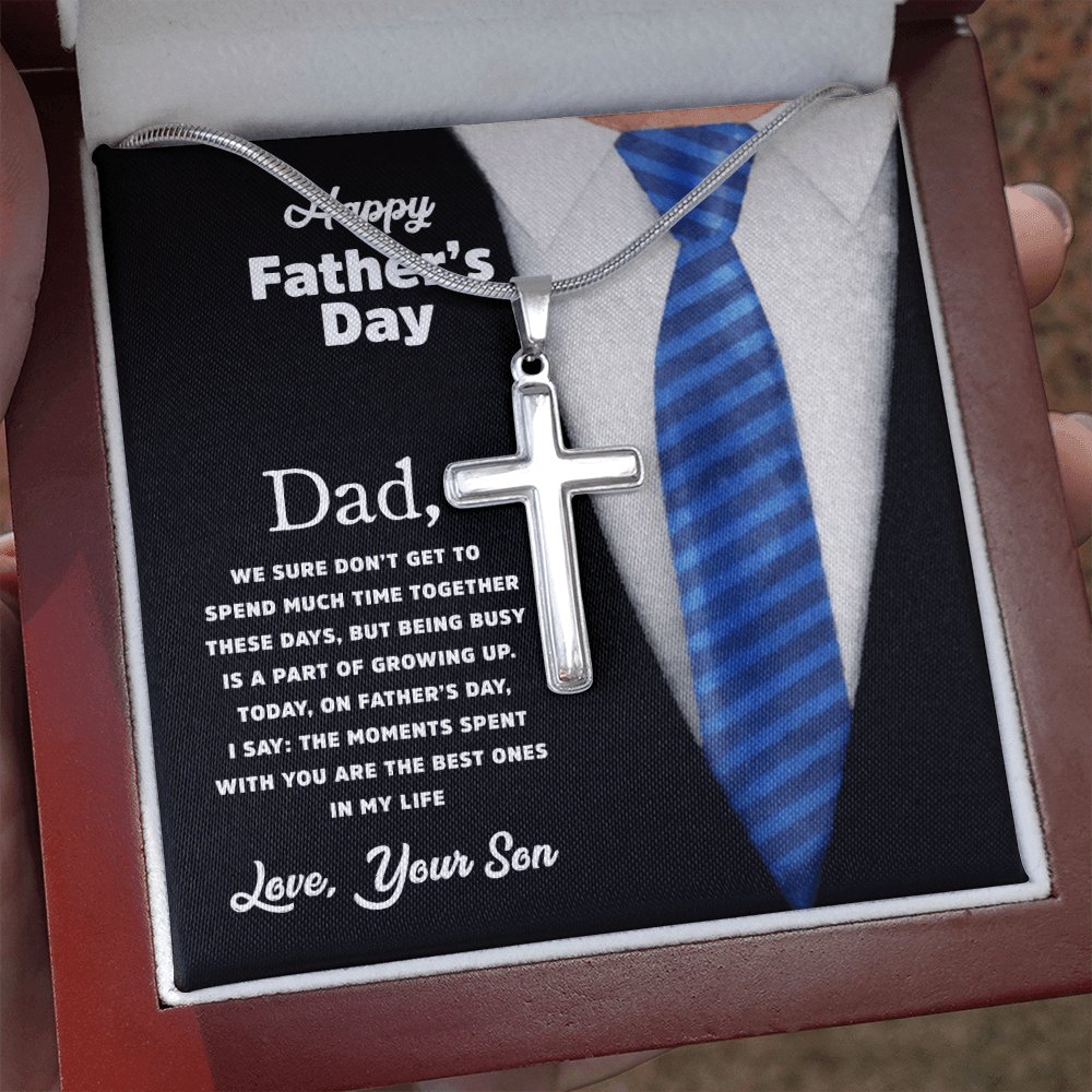 Happy Father's Day Gift - Part Of Growing Up - Personalized Cross Necklace - Celeste Jewel